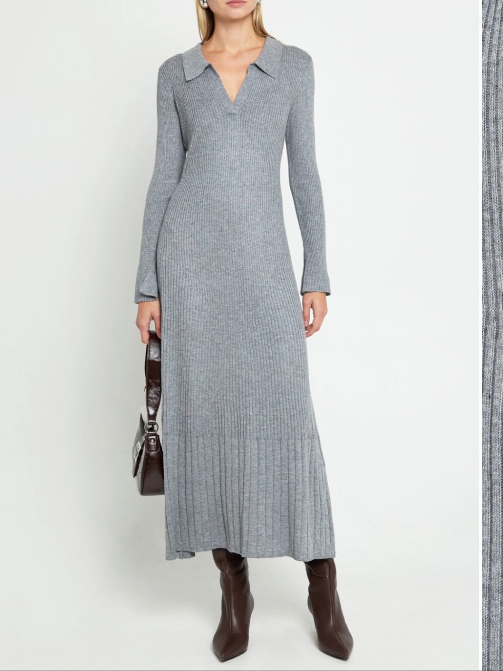CAARA Nicole Ribbed Knit Maxi Sweater Dress Size XS
